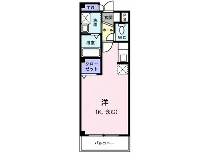 アビタシオン・シエル(ワンルーム/3階)の間取り写真