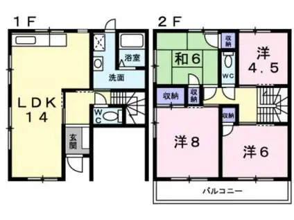 エナール桃山(4LDK/1階)の間取り写真