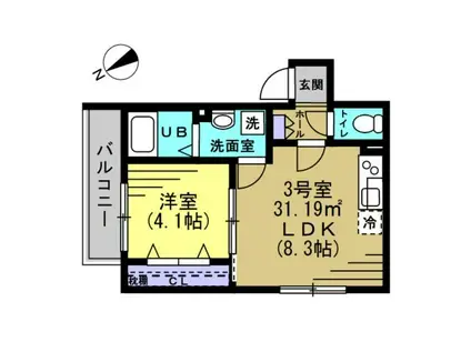 MJ松戸(1LDK/1階)の間取り写真