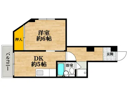 ストークマンション二宮(1DK/3階)の間取り写真