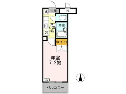 スカイハイム花園(1K/3階)の間取り写真