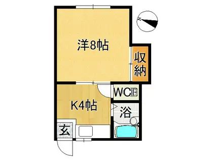 富野ハイツ(1K/2階)の間取り写真