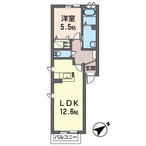 フォルテ23(1LDK/1階)の間取り写真