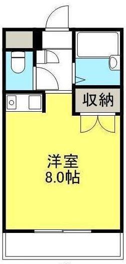 ミズホハイツ(ワンルーム/2階)の間取り写真