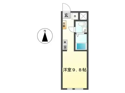 アコルデ蔵町(ワンルーム/3階)の間取り写真