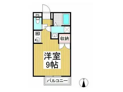 ティアラハイツ(ワンルーム/2階)の間取り写真