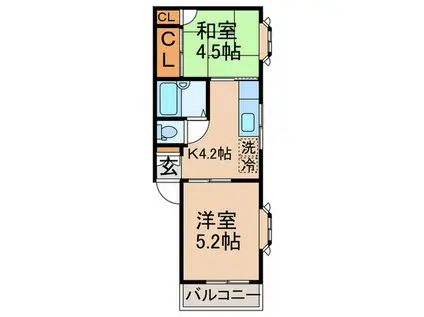 マスカットハイツ(2K/2階)の間取り写真