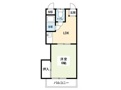 サンハイツエム(1DK/2階)の間取り写真