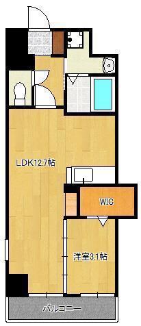 シェーナ下到津(1LDK/2階)の間取り写真
