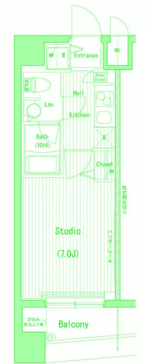 ガーラ・グランディ横濱桜木町 7階階 間取り