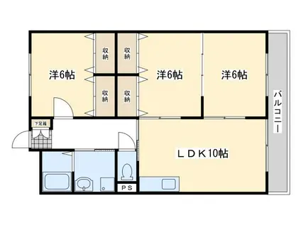 リシェス有田(3LDK/3階)の間取り写真