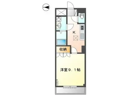 ジュニパー弘西(1K/1階)の間取り写真