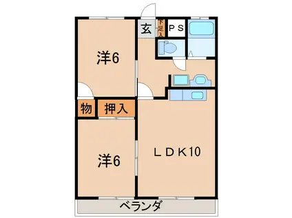 ハイツルミエール(2LDK/2階)の間取り写真