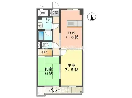 サンヨウハイネス(2DK/12階)の間取り写真