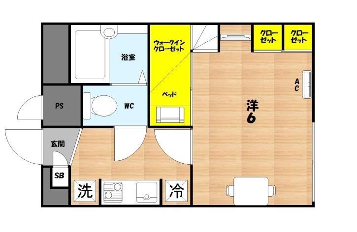 RITZ香里園(1K/1階)の間取り写真