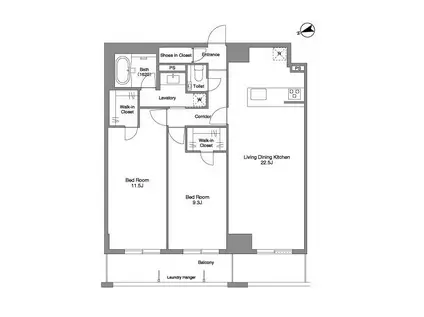 PRIMA STELLA プリマステラ(2LDK/14階)の間取り写真