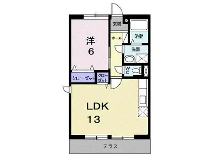 サンハイム(1LDK/1階)の間取り写真