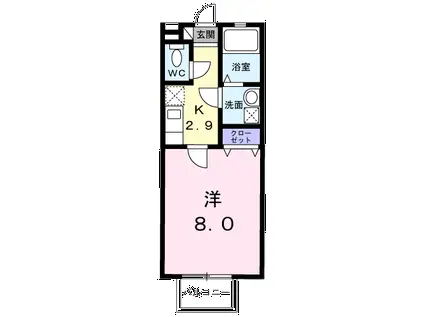 T′Sハウス(1K/1階)の間取り写真