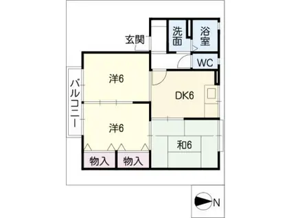 セジュール今村II(3DK/2階)の間取り写真