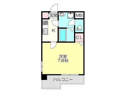 Mプラザ布施駅前参番館(1K/3階)の間取り写真