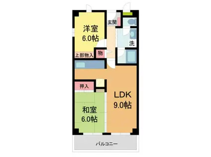 ロイヤルメゾン宝塚南(2LDK/4階)の間取り写真