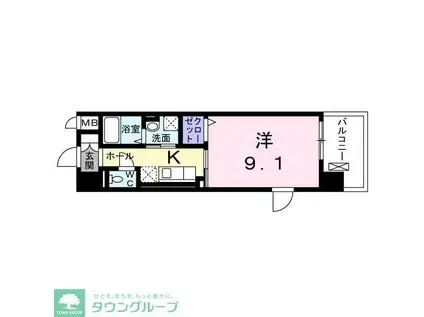 インサイド レター(1K/3階)の間取り写真