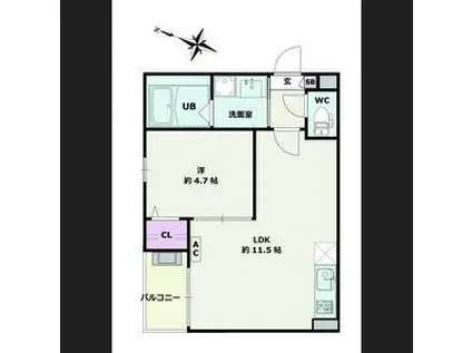 JACK HANADA II(1LDK/1階)の間取り写真