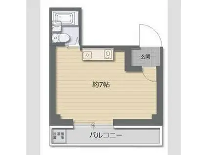 喜志マンション(ワンルーム/1階)の間取り写真