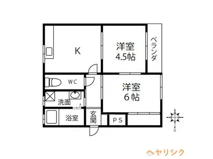 MAマンション(2DK/1階)の間取り写真