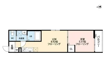 立川セイワレジデンスII(1LDK/2階)の間取り写真