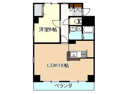 デリスガーデン女池(1LDK/1階)の間取り写真