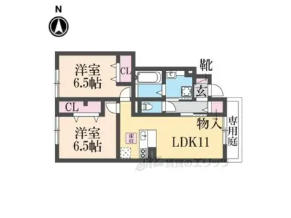 ブリリアントコート(2LDK/1階)の間取り写真