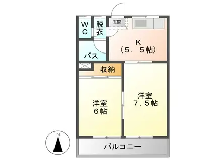 ベルメゾンSHIMA(2K/3階)の間取り写真