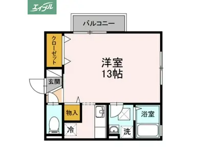 リビングタウン豊成C棟(ワンルーム/2階)の間取り写真