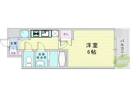 エス・キュート梅田東(1K/12階)の間取り写真