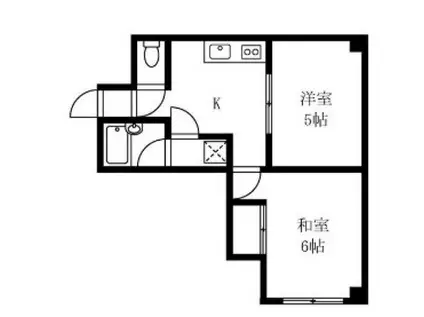 ガーデンスクエア武蔵小山(2K/1階)の間取り写真