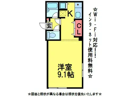 ミント レジデンス(1K/1階)の間取り写真