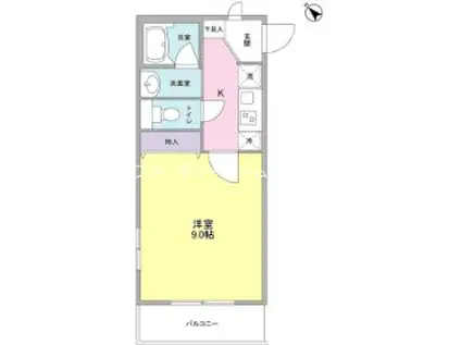 クレール根岸(1K/3階)の間取り写真