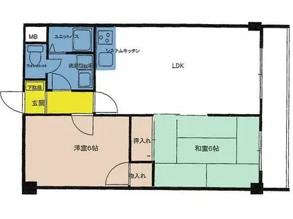 サンビレッヂ到津(3DK/4階)の間取り写真