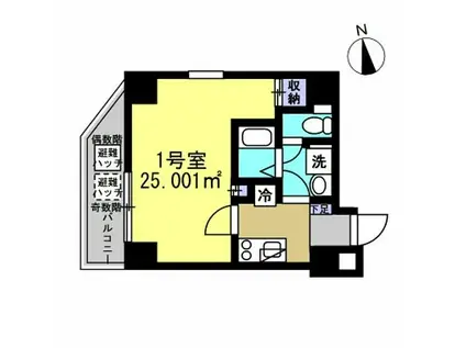 プラトリエ北新宿(1K/8階)の間取り写真