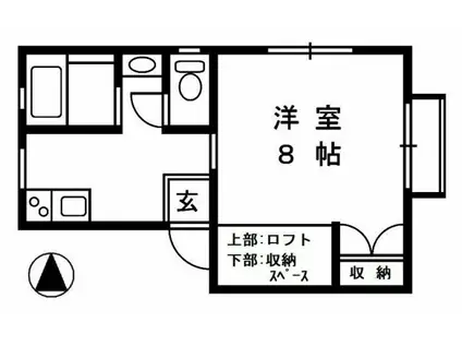 スクエア西城(1K/1階)の間取り写真