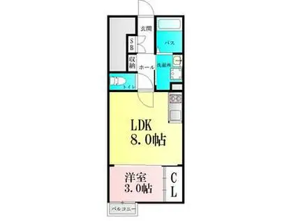 プログレス(1LDK/1階)の間取り写真