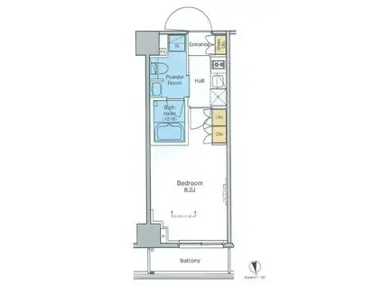 プラウドフラット浅草(1K/4階)の間取り写真