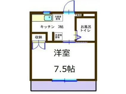 ロイヤルハイツIII(1K/3階)の間取り写真