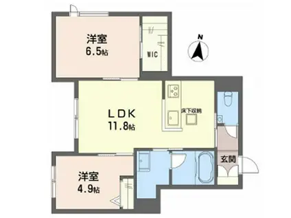 ゼーゲンハウス(2LDK/1階)の間取り写真