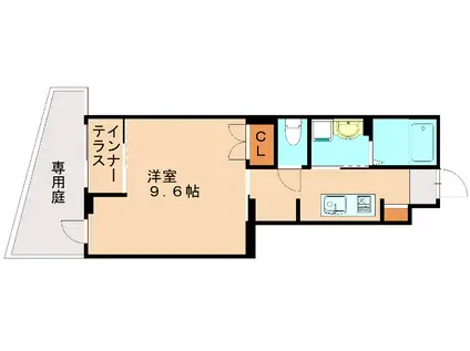 リシェス須玖(1K/1階)の間取り写真