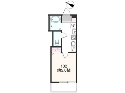 アザーレ・バモス藤沢本町(1K/1階)の間取り写真