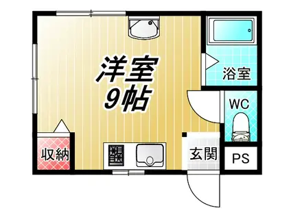 浦田マンション(ワンルーム/3階)の間取り写真
