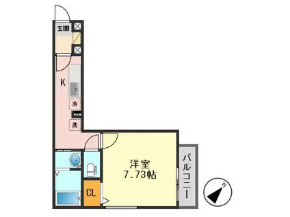 ブライトレジデンス青戸(1K/1階)の間取り写真