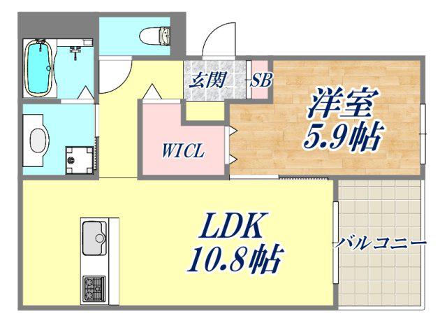 ロサ アルウェンシス(1LDK/2階)の間取り写真